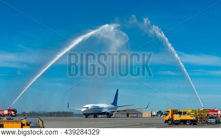 May 11, 2021, Moscow, Russia. A Narrow-body Short-to-medium-haul Passenger Aircraft Boeing 737-800 O
