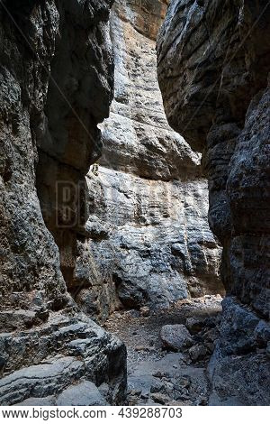 A Narrow Passage Between The Rocks Of The Imbros Gorge On The Island Of Crete In Greece