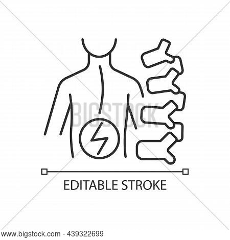 Degenerative Scoliosis Linear Icon. Adult Onset Scoliosis. Spine Curvature. Spinal Bone Disorder. Th