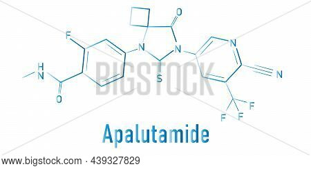 Skeletal Formula Of Apalutamide Prostate Cancer Drug Molecule.
