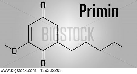 Primin Primrose Plant Allergen Molecule. Skeletal Formula.