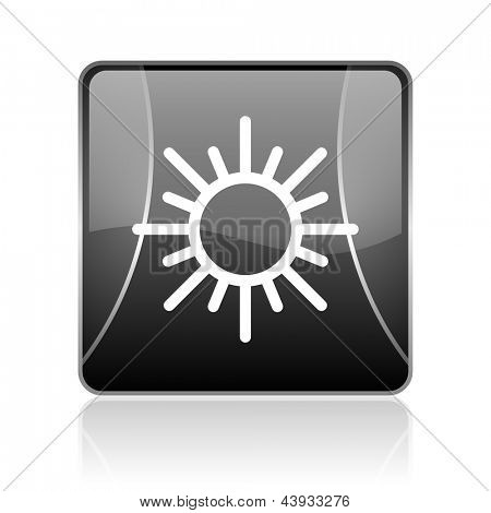 sort moderne firkantet web blank ikon på hvid baggrund med reflaction