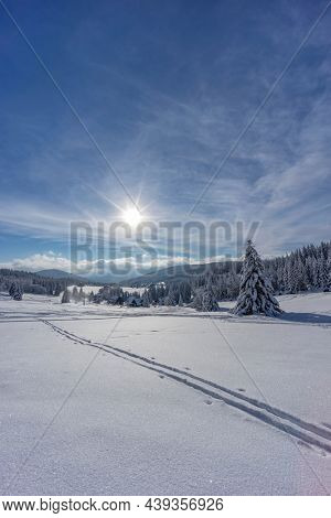 Winter landscape around Mala Upa, Giant Mountains (Krkonose), Northern Bohemia, Czech Republic