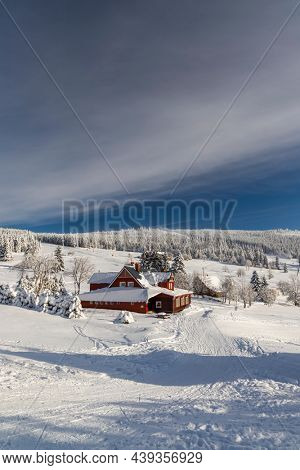 Winter landscape around Mala Upa, Giant Mountains (Krkonose), Northern Bohemia, Czech Republic