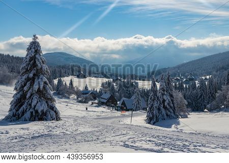 Winter landscape around Mala Upa, Giant Mountains (Krkonose), Northern Bohemia, Czech Republic