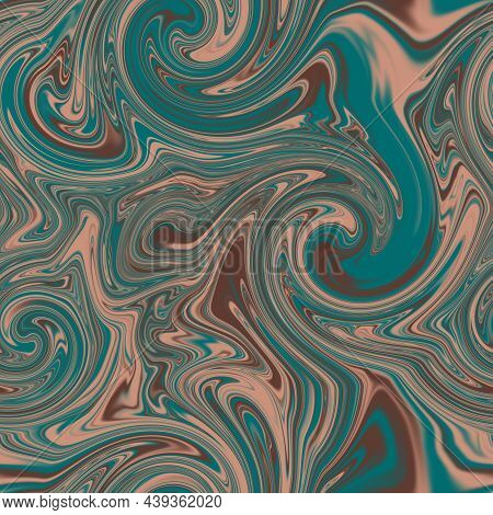 Seamless Twirly Swirly Abstract Liquid Marble Surface Pattern Design For Print