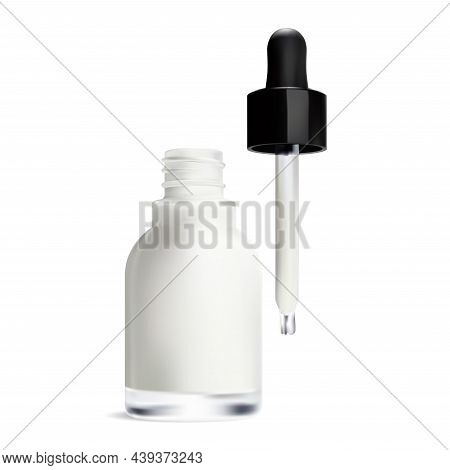 Serum Dropper Bottle With Pipette. Skin Moisture Cosmetic Container, Drop Cap. Coenzyme Q10 Liquid D