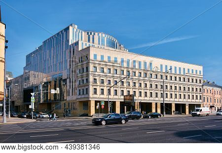 View Of The New Building Of The Moscow Theater Of Oleg Tabakov On Malaya Sukharevskaya Square, Landm