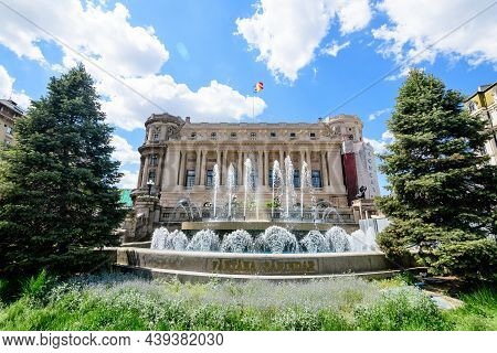 Bucharest, Romania - 6 May 2021: Sarindar Fountain (fantana Sarindar) In
In Front Of The National Mi