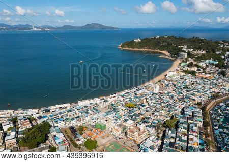 Aerial view of Cheung Chau island in Hong Kong