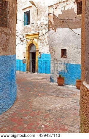 Typical old Maroccan street in Rabat Morocco