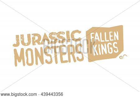 Jurassic Monster Giant Ancient Dinosaur Composition With Editable Text Vector Illustration