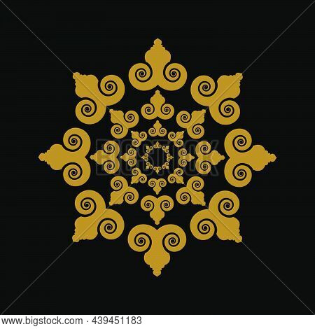Beautiful Golden Decorative Abstract Mandala.  Beautiful Golden Manadala.