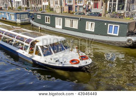 View On Houseboats, Amsterdam, The Netherlands