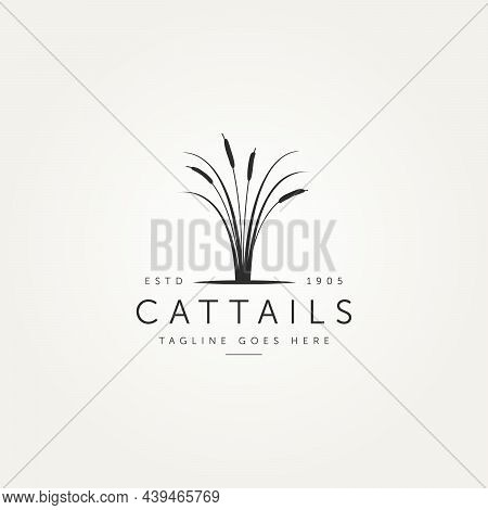 Cattail Silhouette Logo Template Vector Illustration Design