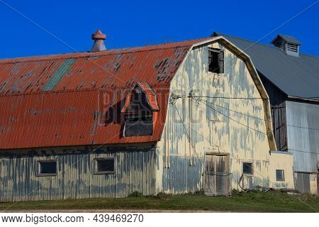 Old Barn On A Farm In The Canadian Countryside