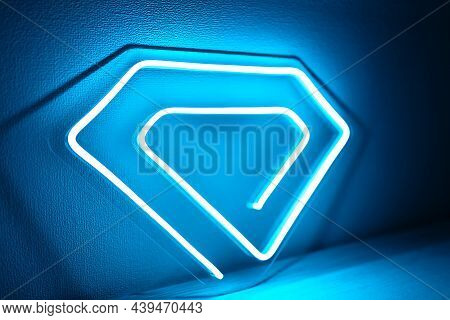 Blue Neon Sign Crystal. Trendy Style. Neon Sign. Custom Neon. Home Decor.