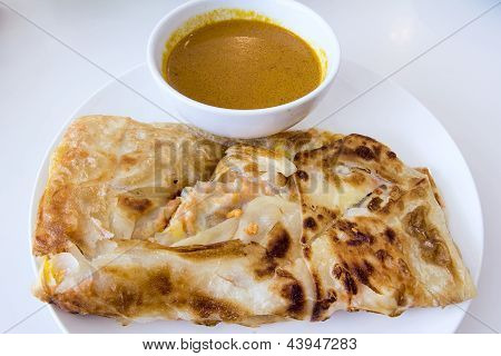 อินเดียโรตี Prata กับกะหรี่