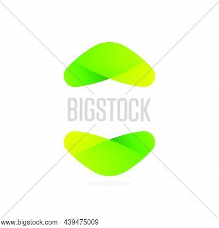 Ecology Sphere Logo Made Of Twisted Green Leaves. Perfect For Your Organic Emblem, Go Green Identity