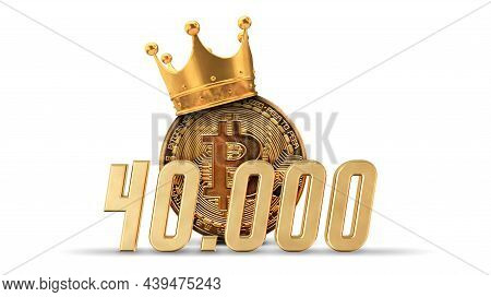 Bitcoin Cryptocurrency To 40, 000 Price Point. 3d Rendering
