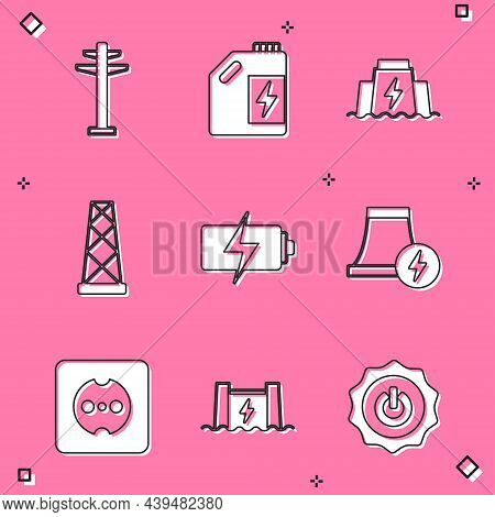 Set Electric Tower, Eco Fuel Canister, Hydroelectric Dam, Antenna, Battery, Nuclear Power Plant, Ele