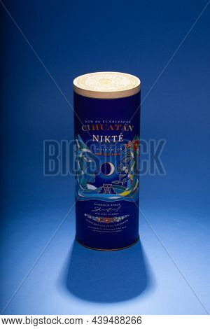Prague,czech Republic - 29 March,2021: Ron Cihuatan Nikte On The Blue Background. Ron Cihuatan Nikte