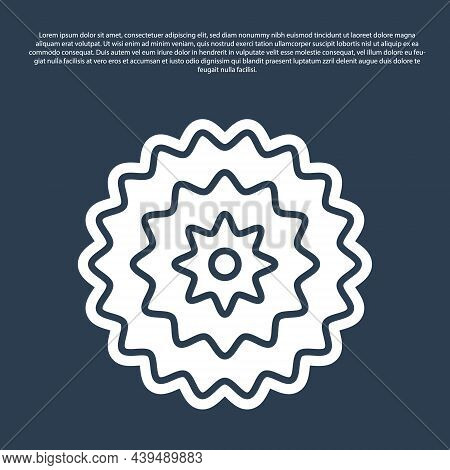 Blue Line Bicycle Cassette Mountain Bike Icon Isolated On Blue Background. Rear Bicycle Sprocket. Ch