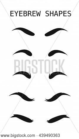 Set Of Eyebrows Shape. Eyebrow Shapes. Various Types Of Eyebrows. Makeup Tips. Eyebrow Shaping For W