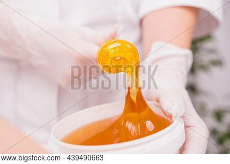 Close Up Photo Of A Sugar Paste For Depilation Hair Removal Procedure, The Concept Of Depilation, Ep