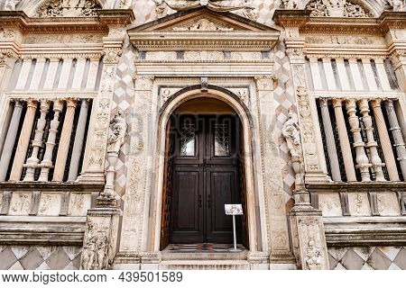 Central Entrance To The Colleoni Chapel. Bergamo, Italy