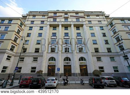 Turin, Italy - August 18, 2021: Società Reale Mutua Di Assicurazioni Headquarter In Turin, Italy