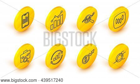 Set Line Pie Chart Infographic, Financial Growth Dollar, Graph, Work Search, Browser With Stocks Mar