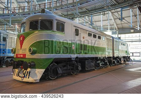 Saint Petersburg, Russia - August 16, 2018: Soviet Main Line Two-section Diesel Locomotive Of The Te