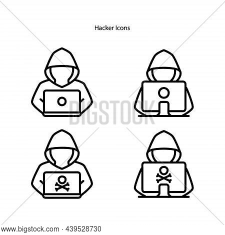 Hacker Icons Isolated On White Background. Hacker Icon Thin Line Outline Linear Hacker Symbol For Lo