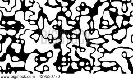 Liquify Line Monochrome Background. White And Black Wavy Stripes.