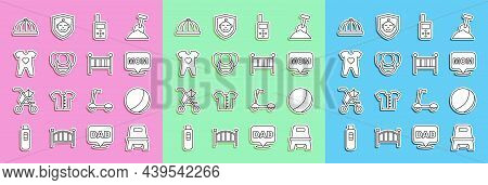 Set Line Baby Potty, Beach Ball, Speech Bubble Mom, Monitor Walkie Talkie, Dummy Pacifier, Clothes, 