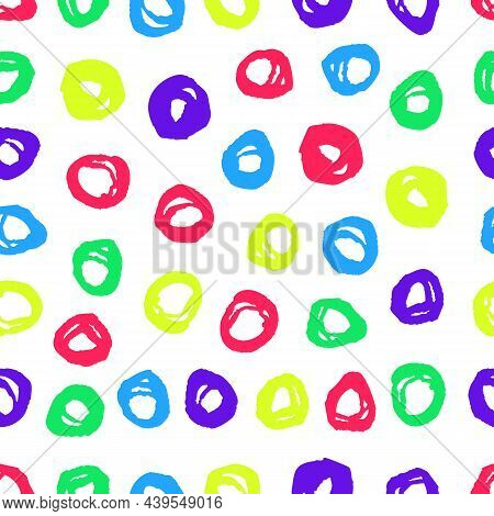 Dry Brushes Seamless Pattern. Minimalistic Creative Trend Abstract. Cheerful Colors, Spring Or Summe