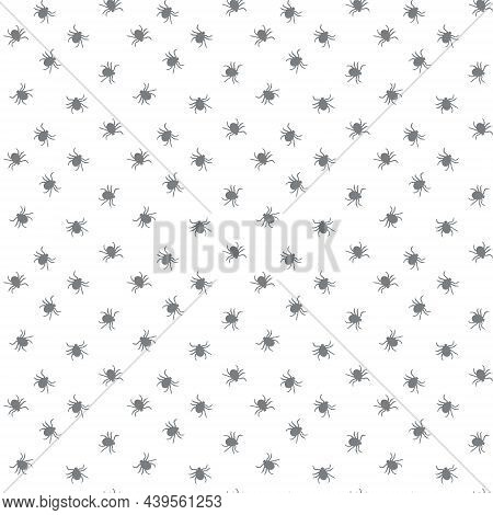 Encephalitic Tick Seamless Doodle Pattern. Grey Silhouette Bug Icon Vector Illustration