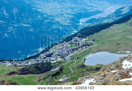 Bettmeralp bergsby (Schweiz)