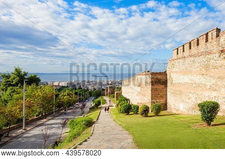 North Eastern Corner Of The Acropolis Wall Of Thessaloniki In Greece