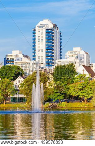 Breiavatnet Small Lake In The Centre Of Stavanger, Norway. Stavanger Is A City And Municipality In N