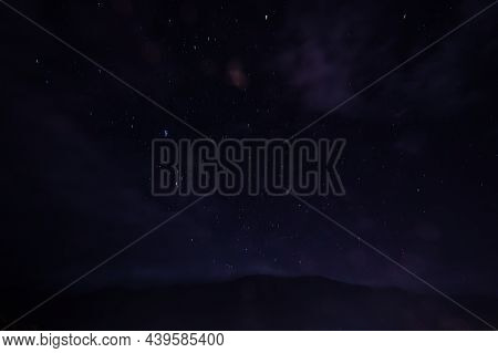Evening Night Sky With Millon Star  On The Mountain.abstract Star Background.