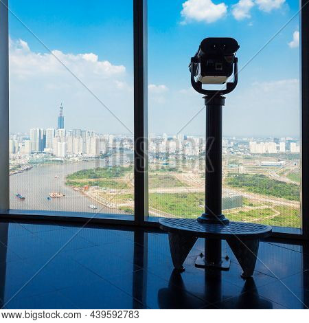 Ho Chi Minh, Vietnam - March 08, 2018: The Saigon Skydeck Is The Observation Deck Offers Ho Chi Minh