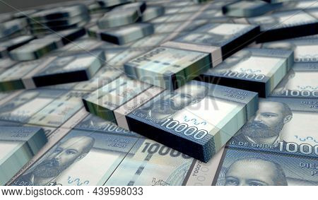 Chile Pesos Money Banknotes Pack 3D Illustration