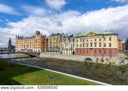 Embankment In Center Of Stockholm In Sweden