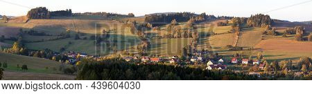 Autumn View From Bohemian And Moravian Highland, Vecov Village, Zdarske Vrchy,  Czech Republic