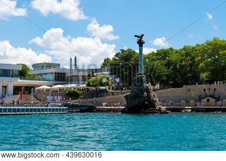 Sevastopol, Crimea, Russia - June 11, 2021: Monument To The Flooded Ships And Kornilov Embankment In