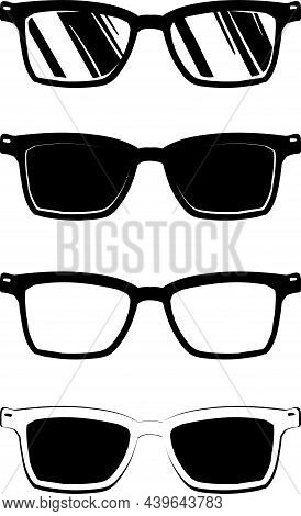 Cool Black Cartoon Sunglasses Eye Frames Vector Icon