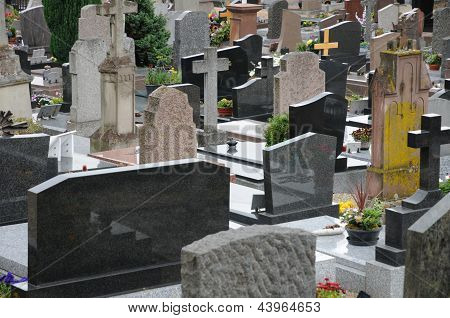 France, le cimetière d'Obernai en Alsace