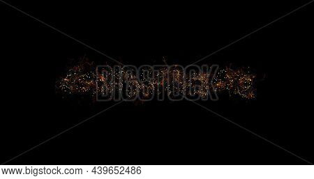 Abstract Lines From Particles Chaotic Movement, Ignites An Explosion On A Black Background. Blend Mo